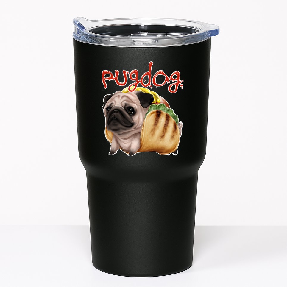 Pug Dog Funny Food Tumbler