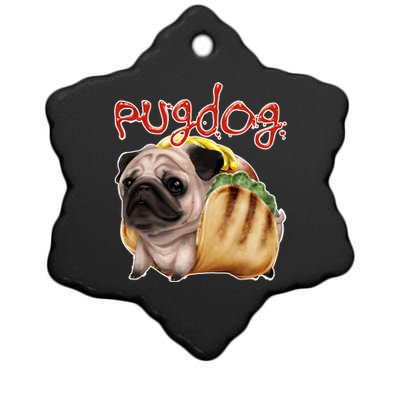 Pug Dog Funny Food Ceramic Star Ornament