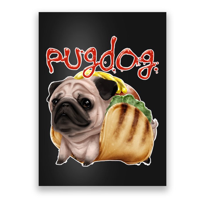 Pug Dog Funny Food Poster