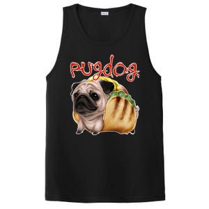 Pug Dog Funny Food PosiCharge Competitor Tank