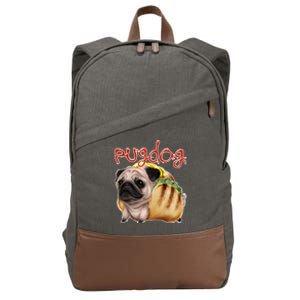 Pug Dog Funny Food Cotton Canvas Backpack