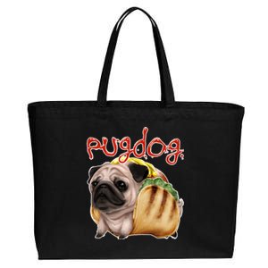 Pug Dog Funny Food Cotton Canvas Jumbo Tote