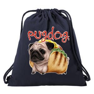 Pug Dog Funny Food Drawstring Bag