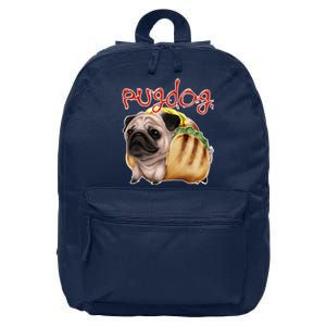 Pug Dog Funny Food 16 in Basic Backpack