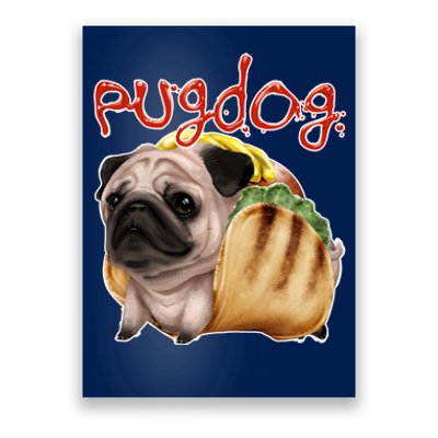 Pug Dog Funny Food Poster