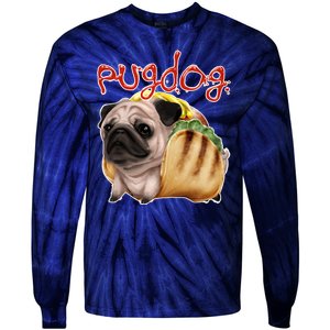 Pug Dog Funny Food Tie-Dye Long Sleeve Shirt