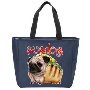 Pug Dog Funny Food Zip Tote Bag