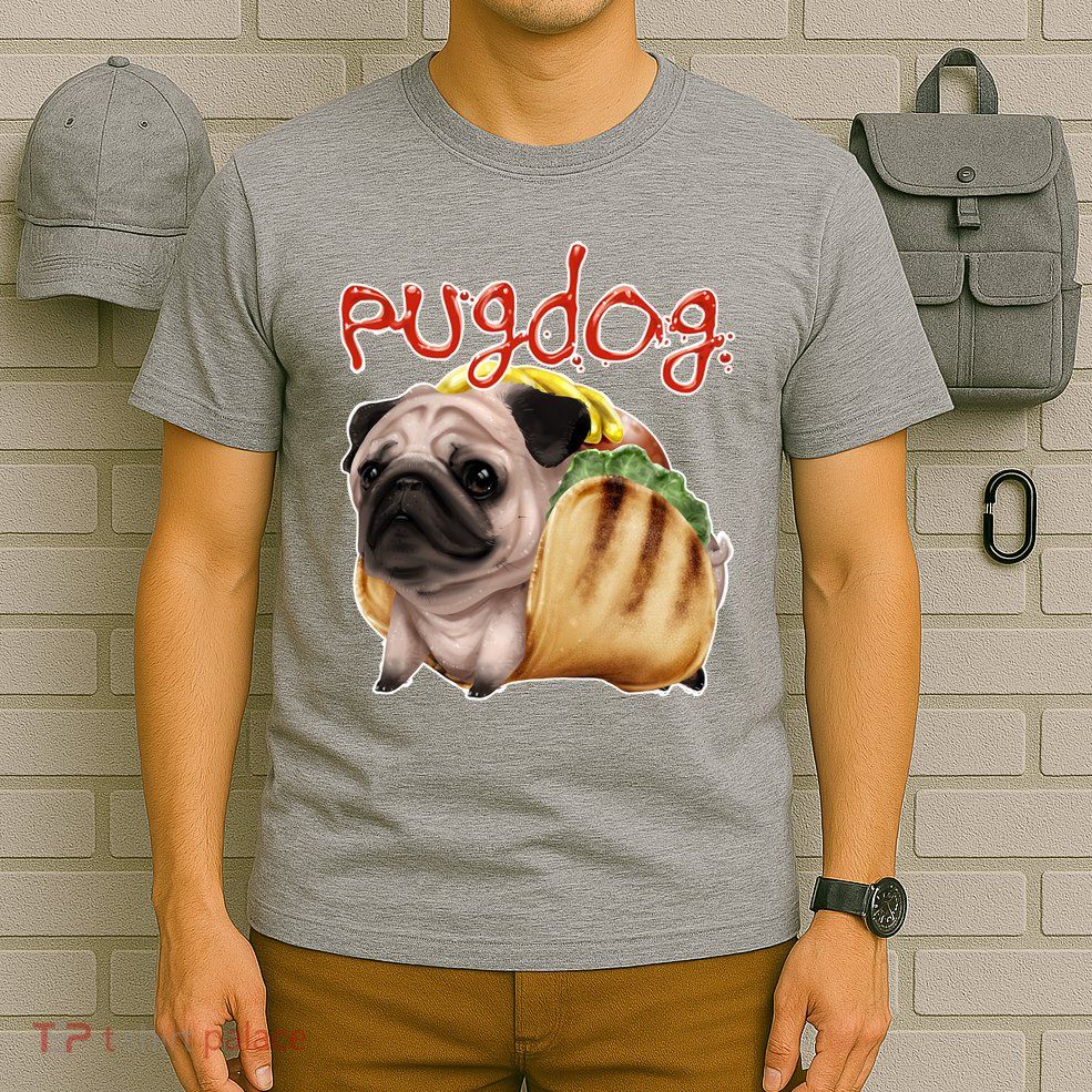 Pug Dog Funny Food T-Shirt