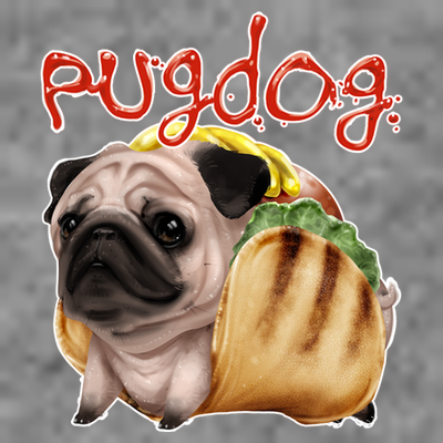 Pug Dog Funny Food T-Shirt