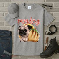 Pug Dog Funny Food Tall T-Shirt