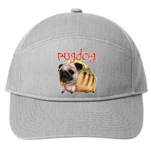 Pug Dog Funny Food 7-Panel Snapback Hat