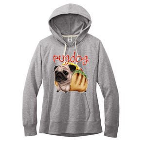 Pug Dog Funny Food Women's Fleece Hoodie