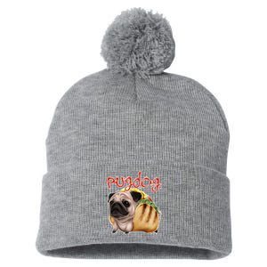 Pug Dog Funny Food Pom Pom 12in Knit Beanie