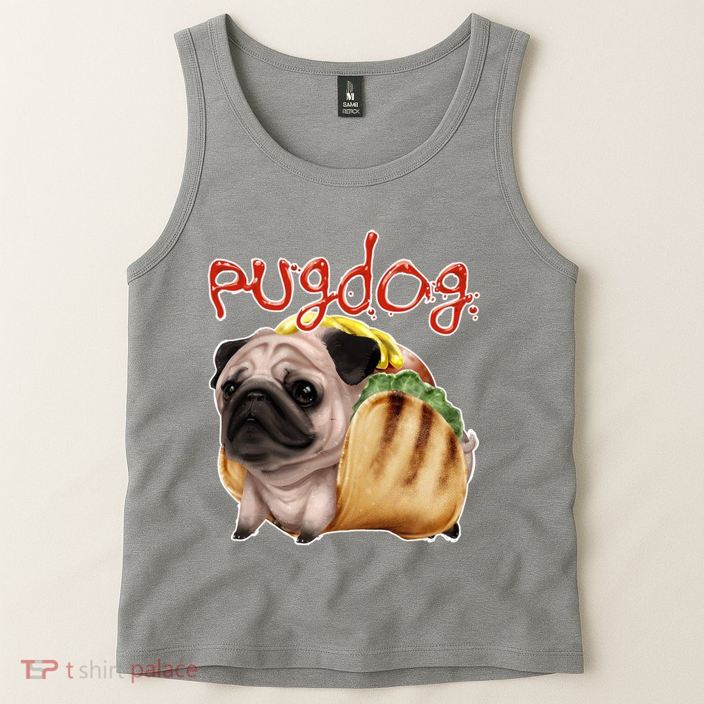Pug Dog Funny Food Tank Top