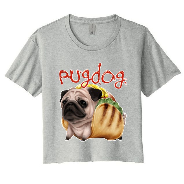 Pug Dog Funny Food Crop Top