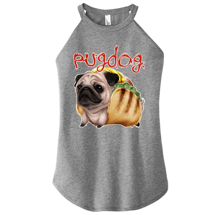 Pug Dog Funny Food Women's Perfect Tri Rocker Tank