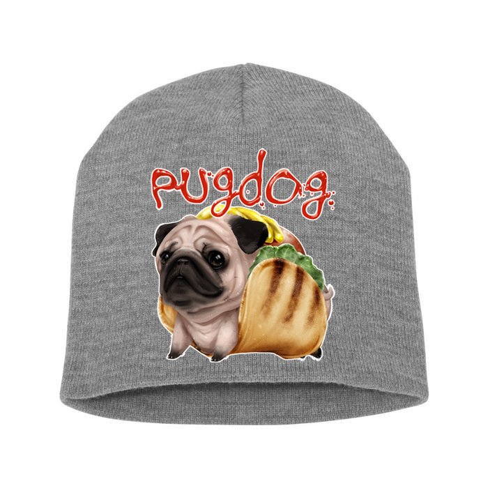 Pug Dog Funny Food Short Acrylic Beanie