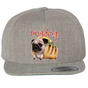 Pug Dog Funny Food Wool Snapback Cap