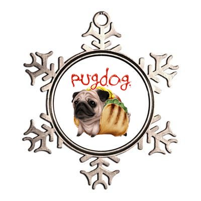 Pug Dog Funny Food Metallic Star Ornament