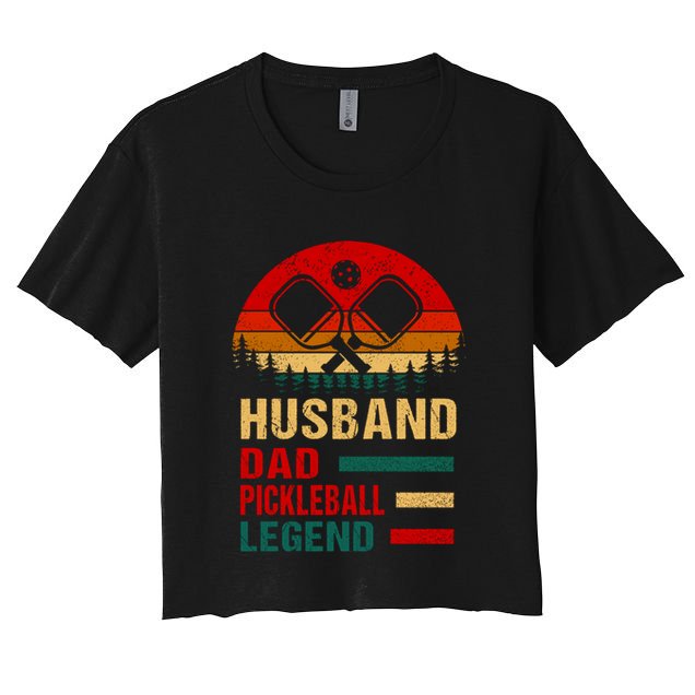 Pickleball Dad Funny Husband Dad Legend Vintage FatherS Day Gift Crop Top