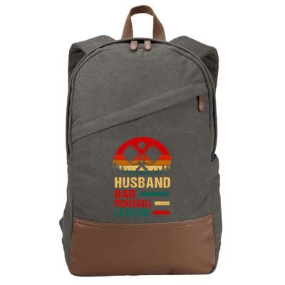 Pickleball Dad Funny Husband Dad Legend Vintage FatherS Day Gift Cotton Canvas Backpack