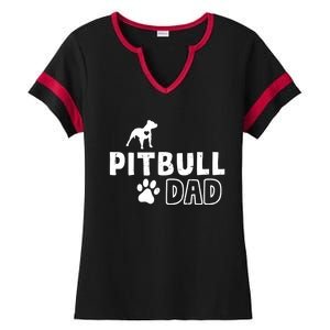 Pitbull Dad Funny Cute Dog Owner Adopt Rescue Fathers Day Gift Ladies Halftime Notch Neck Tee