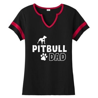 Pitbull Dad Funny Cute Dog Owner Adopt Rescue Fathers Day Gift Ladies Halftime Notch Neck Tee