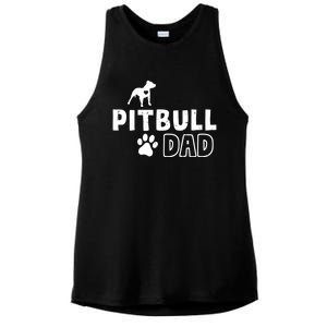 Pitbull Dad Funny Cute Dog Owner Adopt Rescue Fathers Day Gift Ladies PosiCharge Tri-Blend Wicking Tank