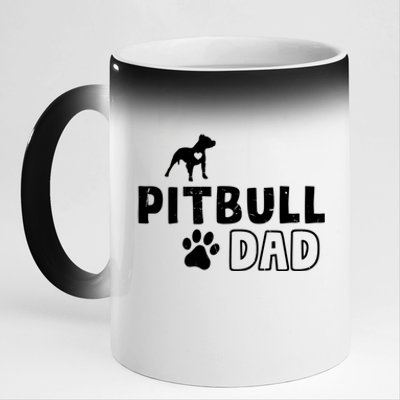 Pitbull Dad Funny Cute Dog Owner Adopt Rescue Fathers Day Gift 11oz Black Color Changing Mug