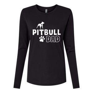 Pitbull Dad Funny Cute Dog Owner Adopt Rescue Fathers Day Gift Womens Cotton Relaxed Long Sleeve T-Shirt