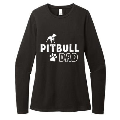 Pitbull Dad Funny Cute Dog Owner Adopt Rescue Fathers Day Gift Womens CVC Long Sleeve Shirt