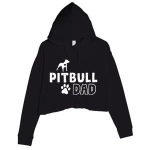 Pitbull Dad Funny Cute Dog Owner Adopt Rescue Fathers Day Gift Crop Fleece Hoodie