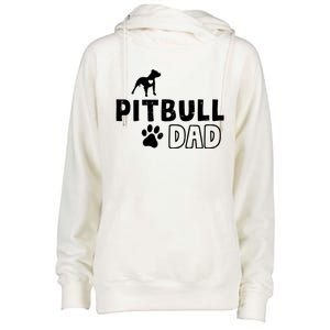 Pitbull Dad Funny Cute Dog Owner Adopt Rescue Fathers Day Gift Womens Funnel Neck Pullover Hood