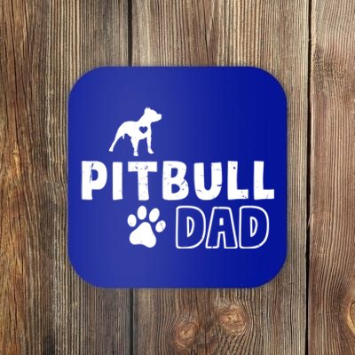 Pitbull Dad Funny Cute Dog Owner Adopt Rescue Fathers Day Gift Coaster