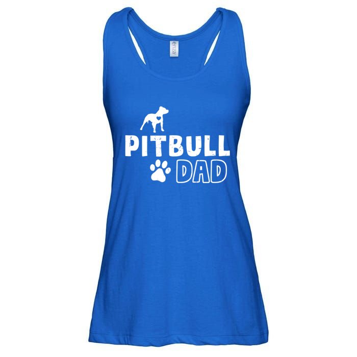 Pitbull Dad Funny Cute Dog Owner Adopt Rescue Fathers Day Gift Ladies Essential Flowy Tank