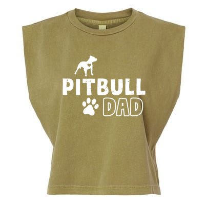 Pitbull Dad Funny Cute Dog Owner Adopt Rescue Fathers Day Gift Garment-Dyed Women's Muscle Tee