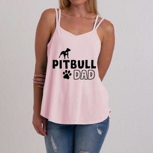 Pitbull Dad Funny Cute Dog Owner Adopt Rescue Fathers Day Gift Women's Strappy Tank