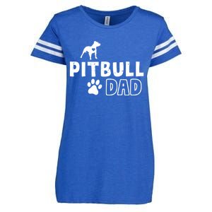 Pitbull Dad Funny Cute Dog Owner Adopt Rescue Fathers Day Gift Enza Ladies Jersey Football T-Shirt