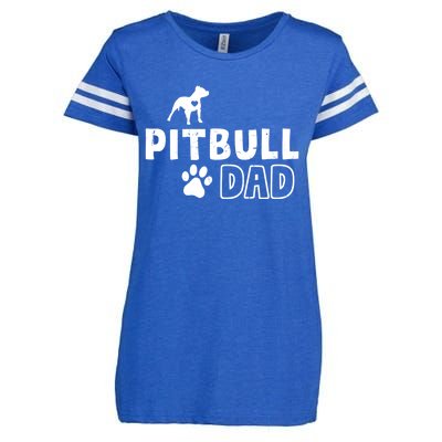 Pitbull Dad Funny Cute Dog Owner Adopt Rescue Fathers Day Gift Enza Ladies Jersey Football T-Shirt