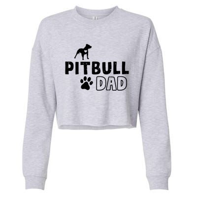 Pitbull Dad Funny Cute Dog Owner Adopt Rescue Fathers Day Gift Cropped Pullover Crew