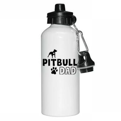 Pitbull Dad Funny Cute Dog Owner Adopt Rescue Fathers Day Gift Aluminum Water Bottle