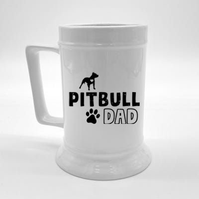 Pitbull Dad Funny Cute Dog Owner Adopt Rescue Fathers Day Gift Beer Stein