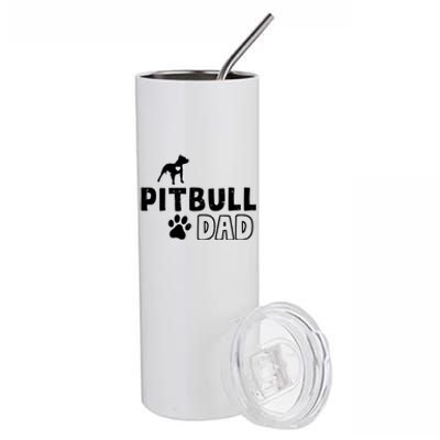 Pitbull Dad Funny Cute Dog Owner Adopt Rescue Fathers Day Gift Stainless Steel Tumbler