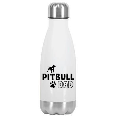 Pitbull Dad Funny Cute Dog Owner Adopt Rescue Fathers Day Gift Stainless Steel Insulated Water Bottle