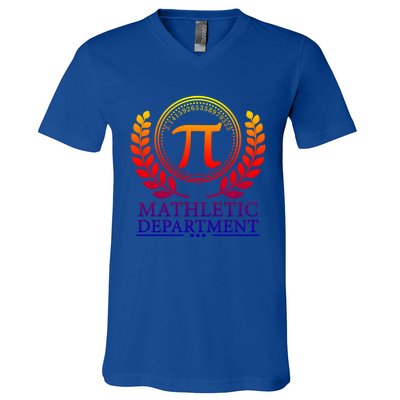 Pi Day Gift Mathletic Departt 3 14 Day Math Teacher Nerd Gift V-Neck T-Shirt