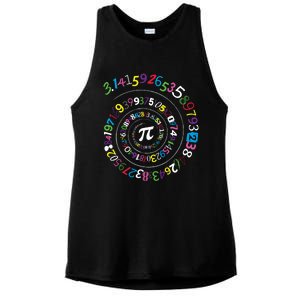 Pi Day Gift Spiral Pi Color Numbers Teacher Student Gift Ladies PosiCharge Tri-Blend Wicking Tank