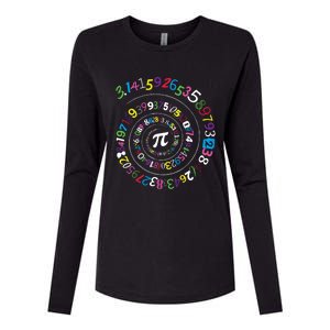 Pi Day Gift Spiral Pi Color Numbers Teacher Student Gift Womens Cotton Relaxed Long Sleeve T-Shirt