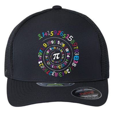 Pi Day Gift Spiral Pi Color Numbers Teacher Student Gift Flexfit Unipanel Trucker Cap