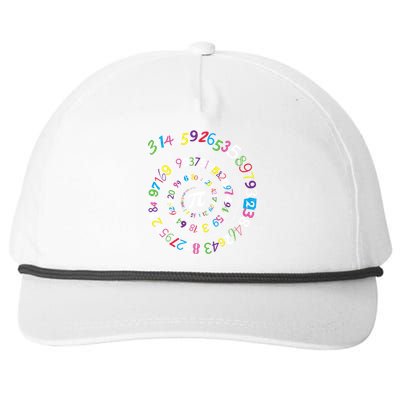 Pi Day Gift Spiral Pi Color Numbers Teacher Student Gift Snapback Five-Panel Rope Hat