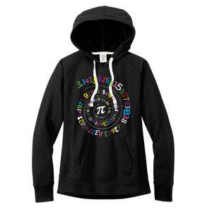 Pi Day Gift Spiral Pi Color Numbers Teacher Student Gift Women's Fleece Hoodie